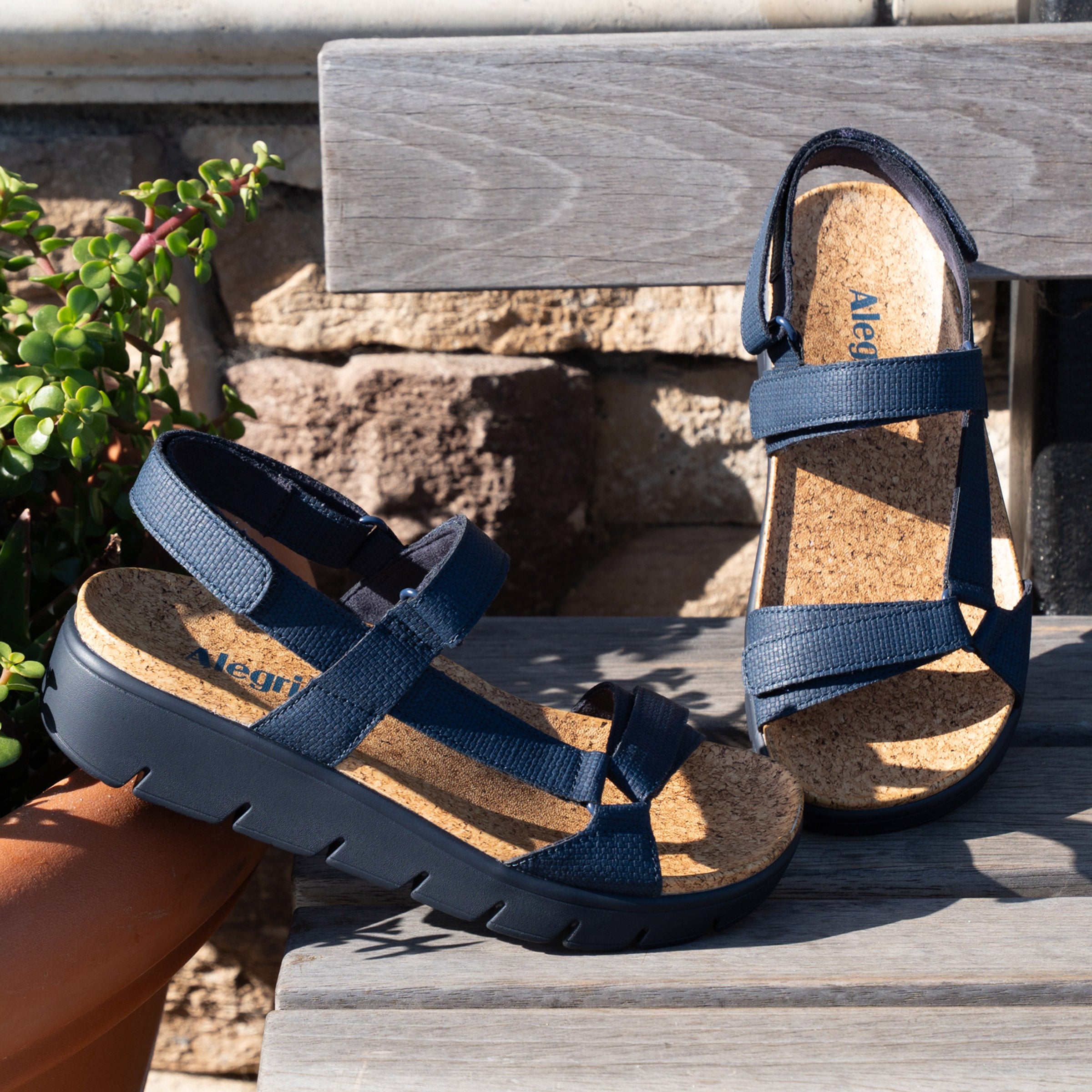 Henna Netted Navy Sandal - Image 2